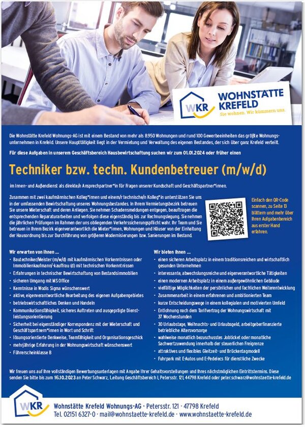 Techniker bzw. techn. Kundenbetreuer (m/w/d) 