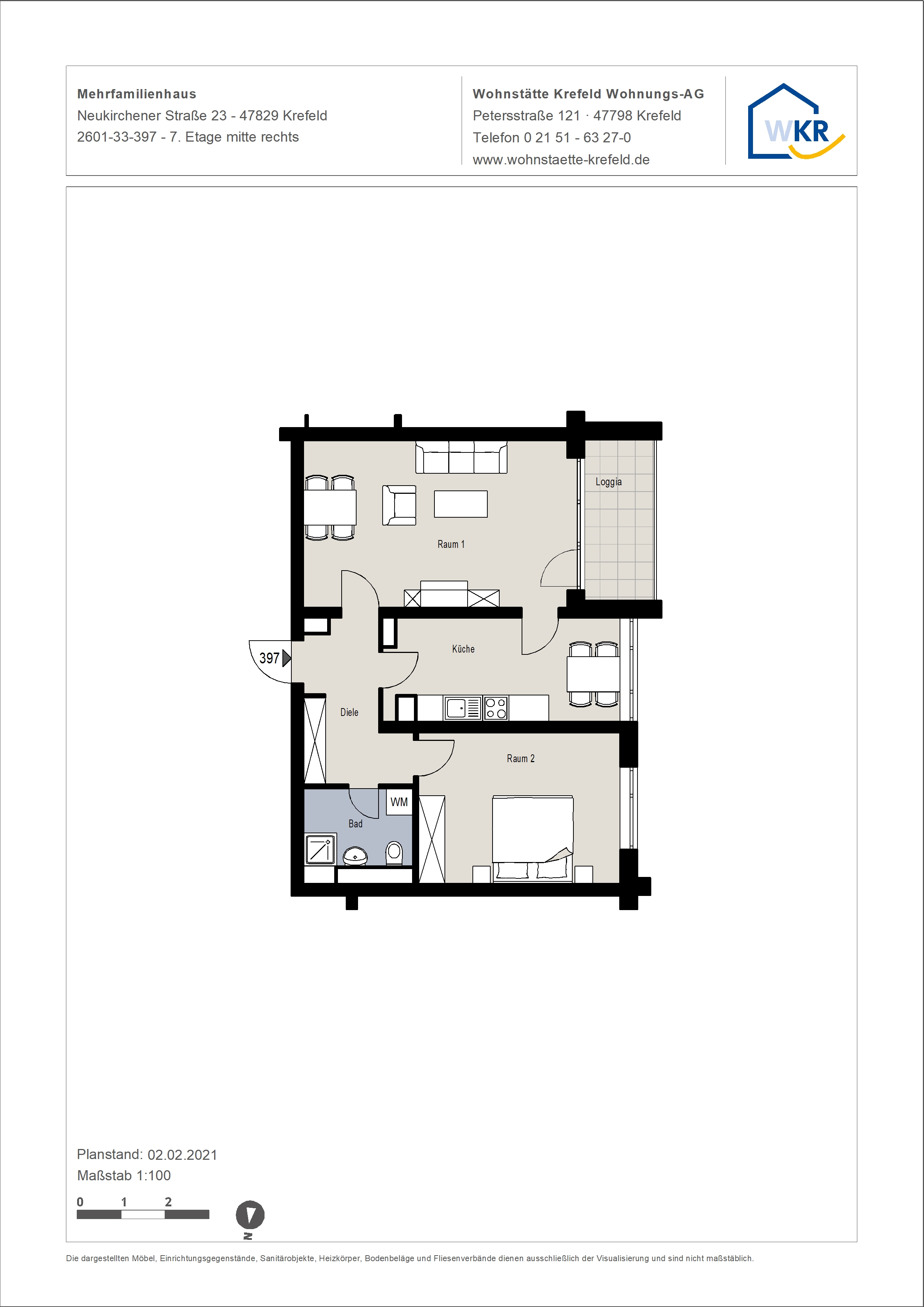 Grundriss-0-Modernisierte Wohnung in Krefeld-Elfrath